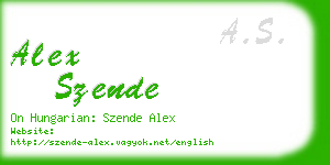 alex szende business card